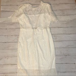 Lulus white lace dress size large